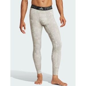 Adidas Aeroready Techfit Men's Training Tights Size Large Silver Pebble